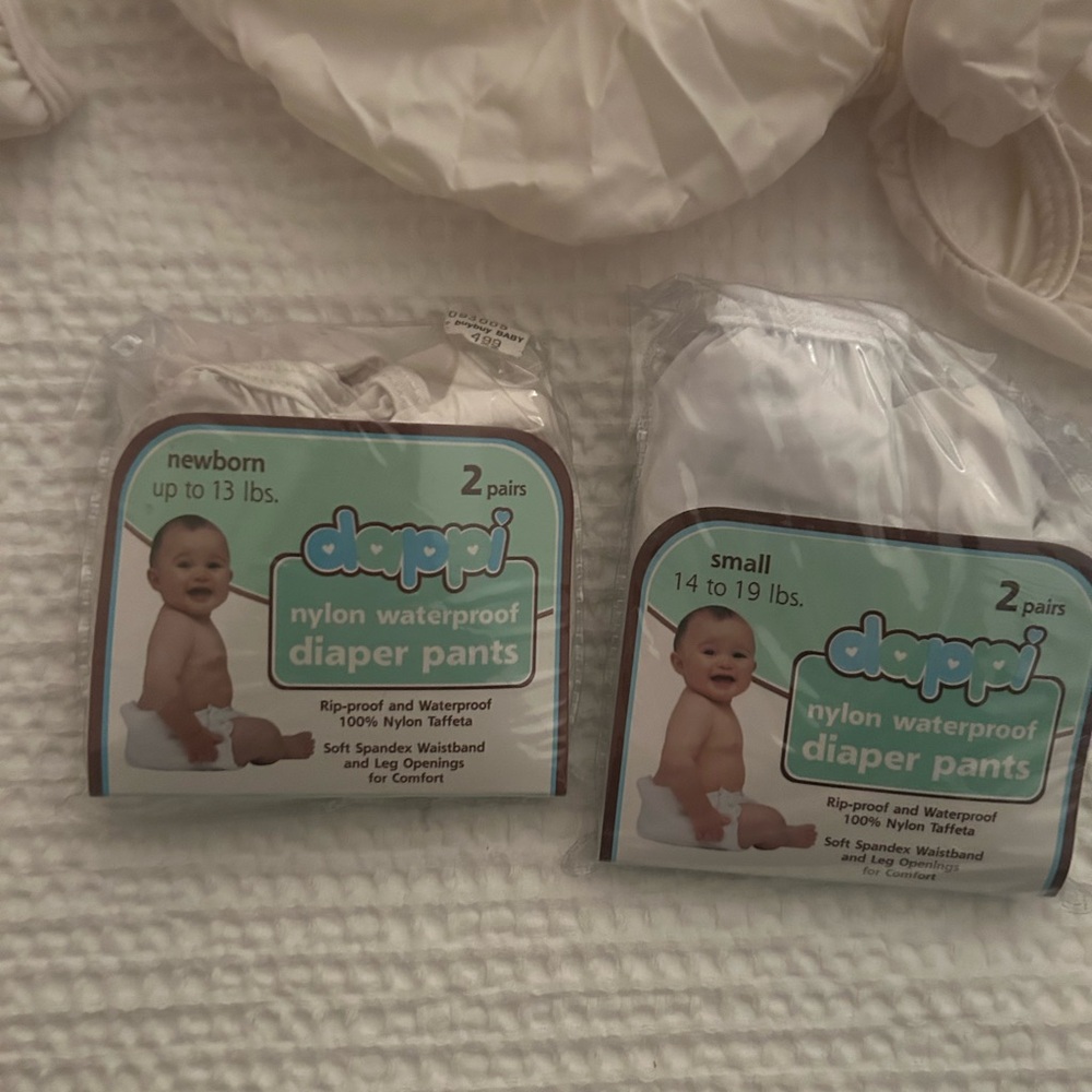 Dappi White Nylon Waterproof diaper cover - Newborn & infant